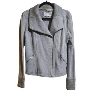 Anthropologie Saturday Sunday Gray Full Zip Moto Jacket Fall Med Casual Neutral